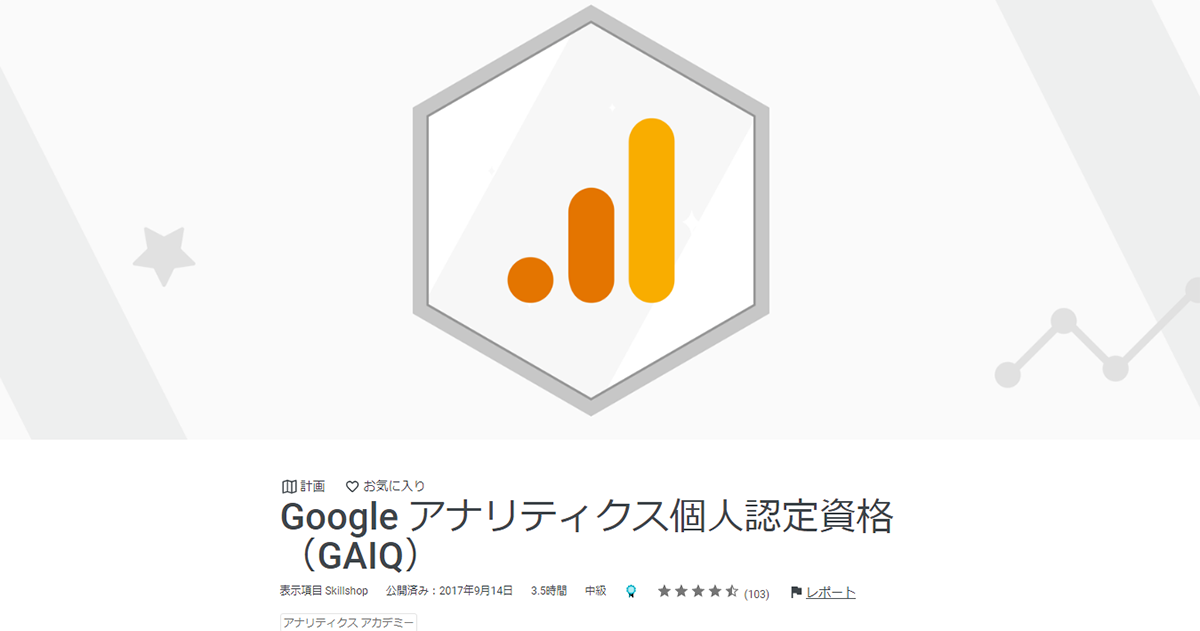 Googleアナリティクス個人認定資格(GAIQ)