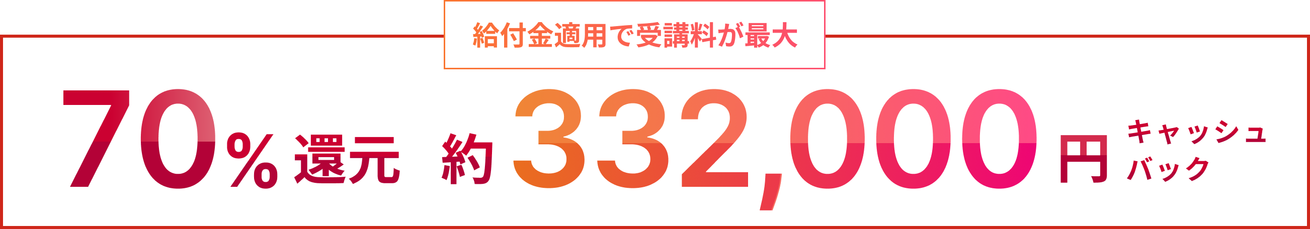 給付金適用で全コースが最大